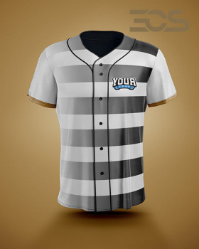 ﻿Baseball/Softball Fullbutton Jersey Horizontal Striped Gradient 